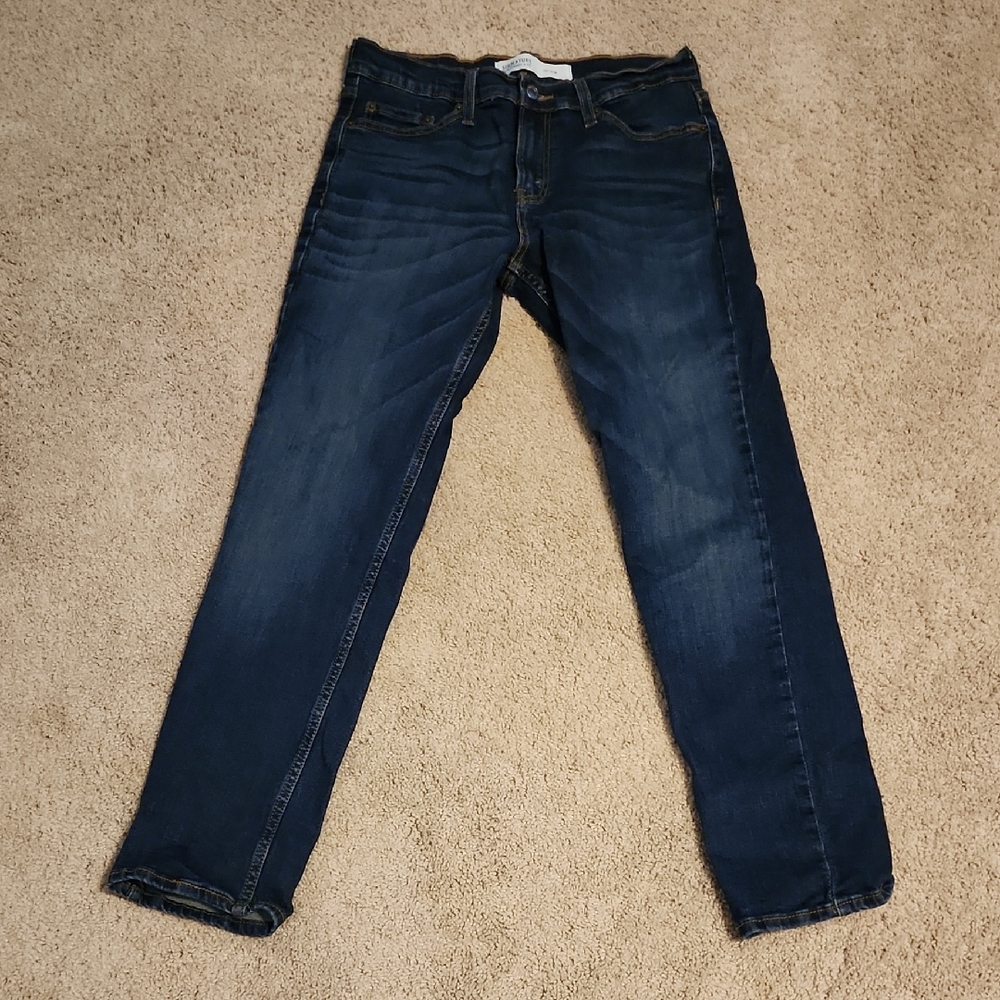 Signature by Levi Strauss Men's Straight Jeans - Deep Blue